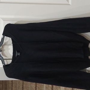 RACHEL ZOE Cozy Black Pullover V-neck Hooded Sweater